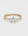 Maisie - 18ct Yellow Gold Three Stone Pear Earth Grown Diamond Ring