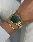 Féroce Petite Watch Steel Green, Gold Colour