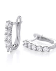 9ct White Gold Natural Diamond Hoop Earring