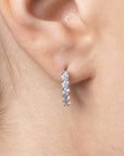 9ct White Gold Natural Diamond Hoop Earring