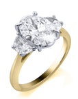 Zara - 18ct Yellow Gold Laboratory Grown Oval and Half Moon Cut Three Stone Diamond Ring