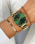 Féroce Petite Watch Steel Green, Gold Colour