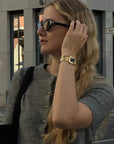 Gracieuse Watch Steel, Black, Gold Colour
