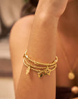 Dainty Moon Cut Sparkle Hamsa Bracelet