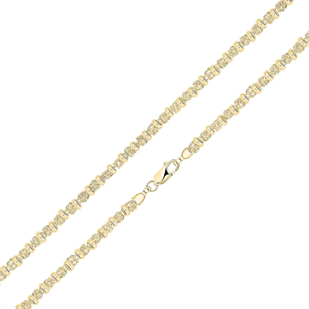 18ct Yellow Gold Vermeil 5mm Handmade Byzantine Bracelet
