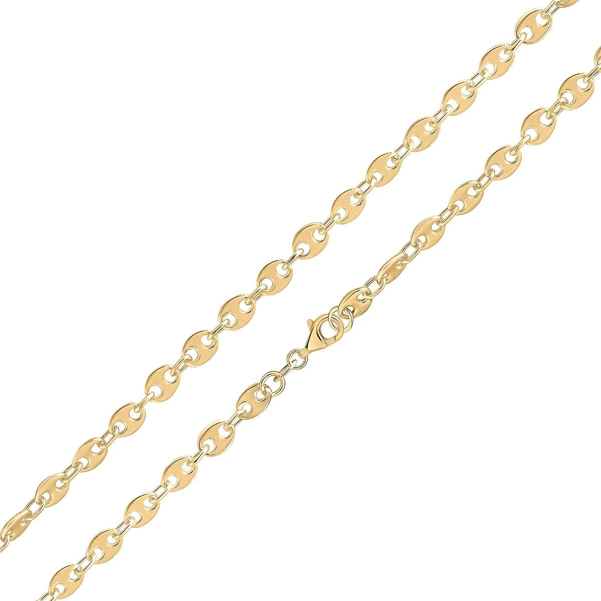 18ct Yellow Gold Vermeil 6mm Handmade Marine Cable Bracelet