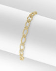 18ct Yellow Gold Vermeil 6.5mm Handmade Textured Oval Knot Bracelet