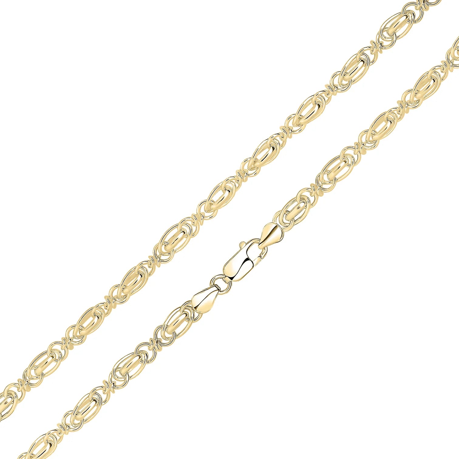 18ct Yellow Gold Vermeil 7mm Handmade Knot Twist Bracelet