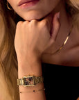 Anglée Watch Steel, Brown, Gold Colour
