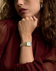 Gracieuse Petite Watch Steel, Glass Pearls, White, Gold Colour