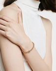 Flex'it bracelet with a double rondel and diamond pavé