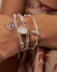 Dainty Moon Cut Sparkle T-Bar Bracelet