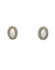 9ct Yellow Gold Opal CZ Studs