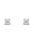 9ct White Gold Round CZ Cubic Zirconia Claw Stud Earrings