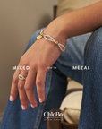 Mixed Metal Entwined Double Ring