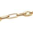 9ct Yellow Gold Paperclip and Oval Link Bracelet