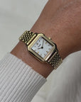 Gracieuse Petite Watch Steel, Glass Pearls, White, Gold Colour
