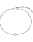 Silver Classic Bezel-Set Station Bracelet