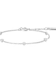Silver Classic Bezel-Set Station Bracelet