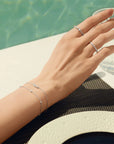 Silver Classic Bezel-Set Station Bracelet