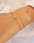 Gold Sparkling Lucky Clover Bracelet