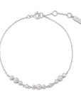 Silver Graduated Bezel-Set Trios Bracelet
