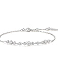 Silver Graduated Bezel-Set Trios Bracelet