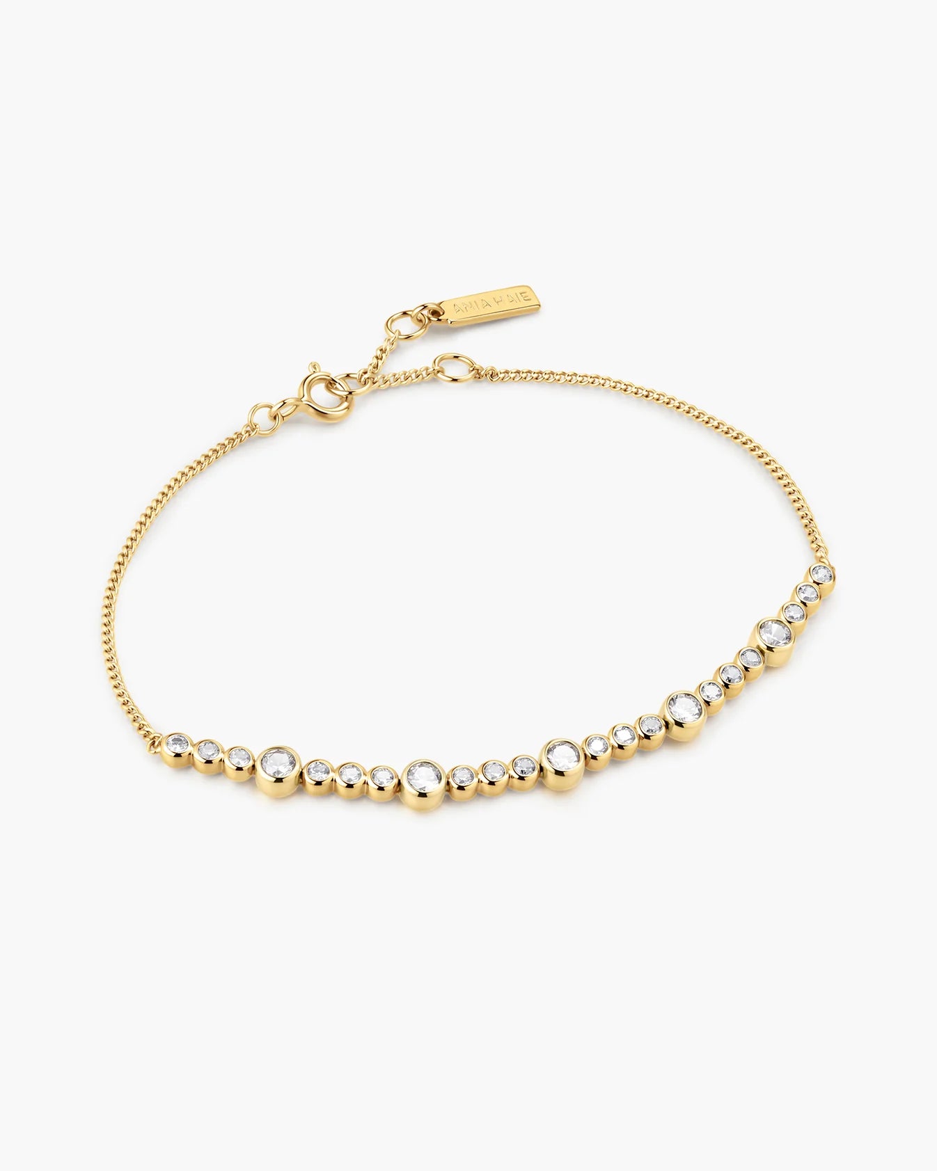 Gold Alternating Bezel-Set Bracelet