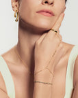 Gold Alternating Bezel-Set Bracelet