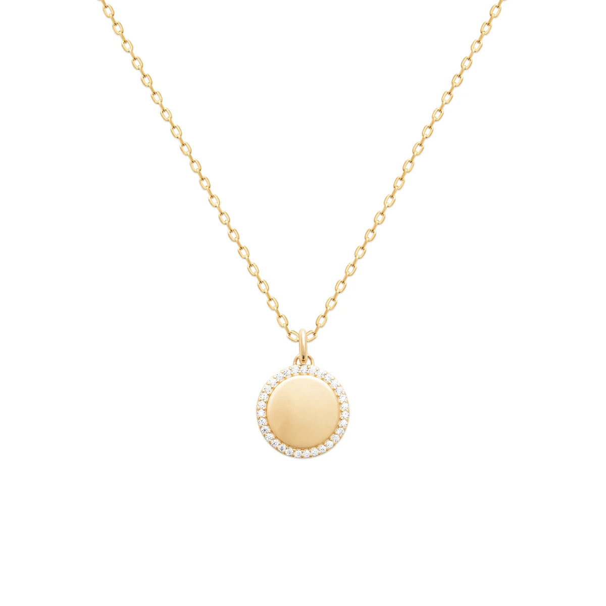 Glamorous Goddess Disc Pendant Necklace