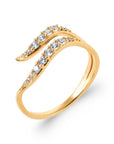 Celestial Wave Open Wave Ring with Cubic Zirconia