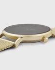 Minuit Watch Mesh, Black, Gold Colour