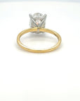 Lucy - 18ct Yellow Gold 2.64ct Oval Laboratory Grown Diamond Solitaire Ring with Hidden Halo
