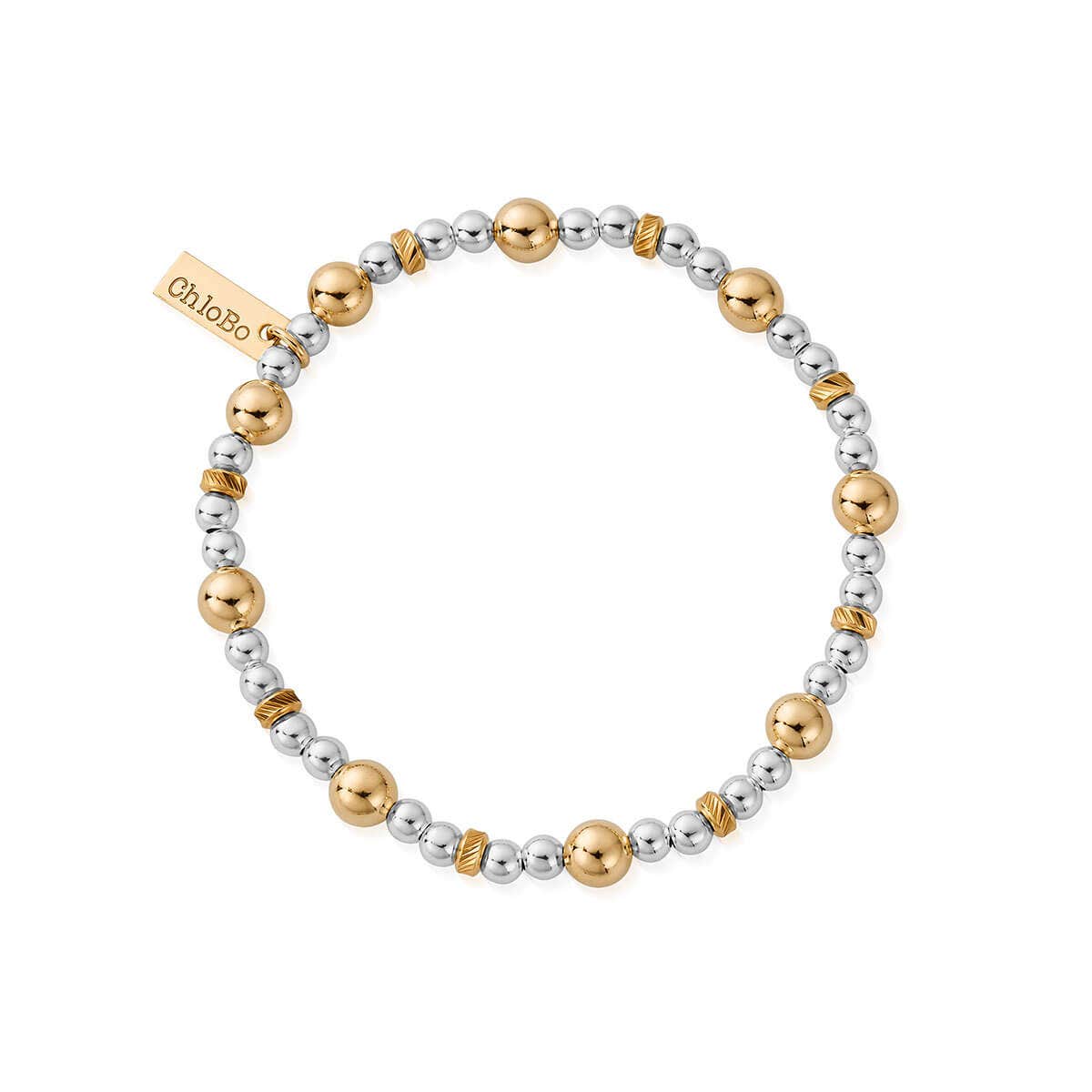 Mixed Metal Sparkle Ball Bracelet