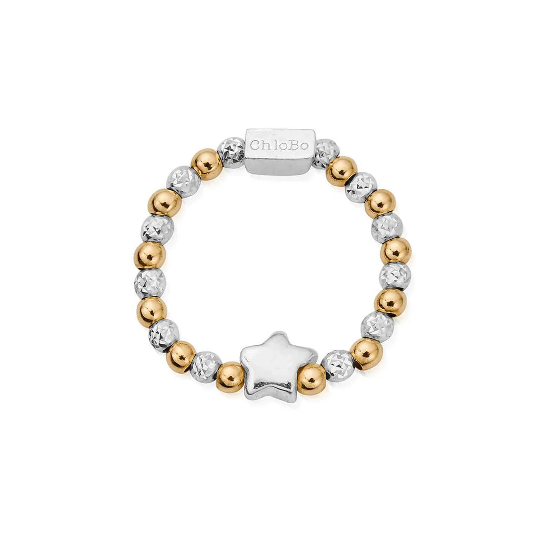 Mixed Metal Inset Star Ring