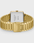 La Tétragone Watch Steel, Wine stones, Gold Colour