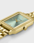Fluette Watch Steel, Sage Green, Gold Colour