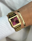 Gracieuse Petite Watch Steel, Dark Cherry, Gold Colour