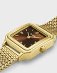 Gracieuse Petite Watch Mesh, Brown, Gold Colour
