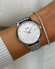 Minuit Date Watch Steel, Full Silver Colour