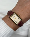 Belisenna Watch Leather, Nutshell, Sand Textured, Gold Colour