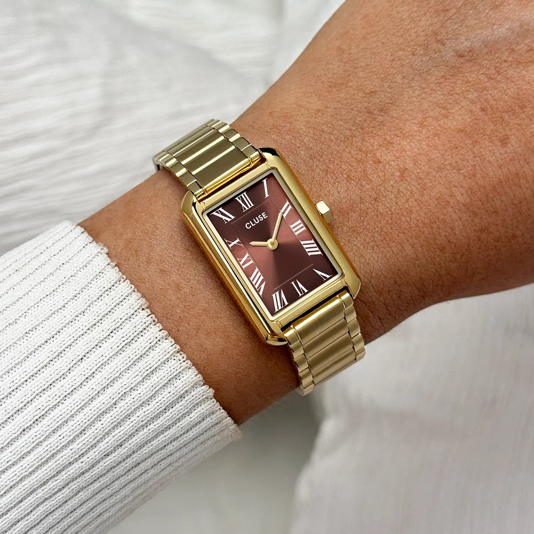 Belisenna Watch Steel, Mocha, Gold Colour