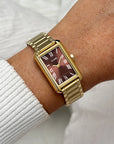 Belisenna Watch Steel, Mocha, Gold Colour