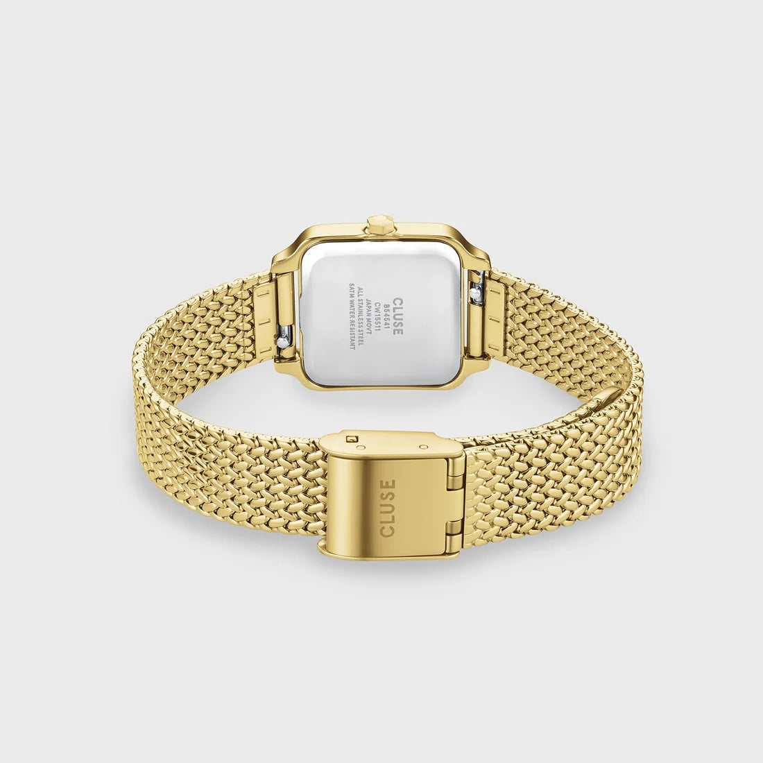 Gracieuse Mini Watch Mesh, Dark Cherry, Gold Colour