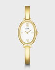 L'Ovale Watch Steel, White, Gold Colour