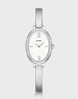 L'Ovale Watch Steel, White, Silver Colour