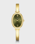 L'Ovale Watch Steel, Olive, Gold Colour
