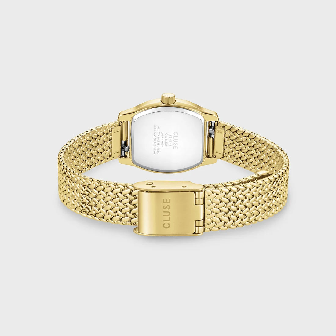Tonnette Mini Watch Mesh, Brown, Gold Colour