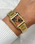 Anglée Watch Steel, Brown, Gold Colour
