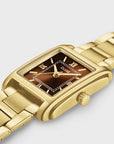 Anglée Watch Steel, Brown, Gold Colour